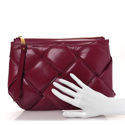 Bottega Veneta Nappa Maxi Intrecciato Padded Clutch Red 2 of 12