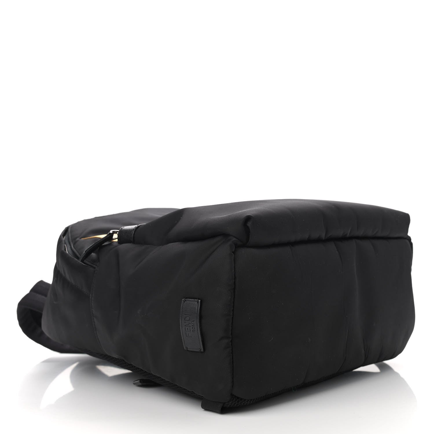 Fendi Nylon Vitello Elite Monster Eyes Rounded Backpack Black Yellow 4 of 11