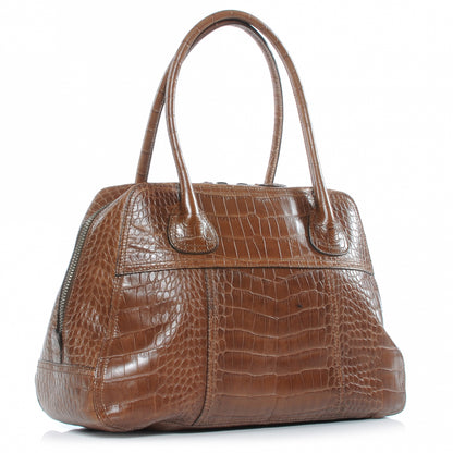 Prada Calfskin Crocodile Embossed Winter Tabacco 3 of 8