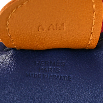Hermes Milo Lambskin Grigri Rodeo Horse Bag Charm MM Bleu Saphir Rose Pourpre Naturel Bouton D'Or 3 of 6