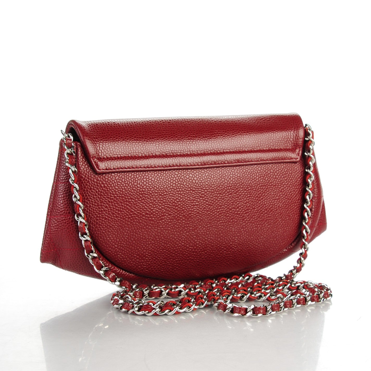 Caviar Half Moon Wallet On Chain WOC Dark Red