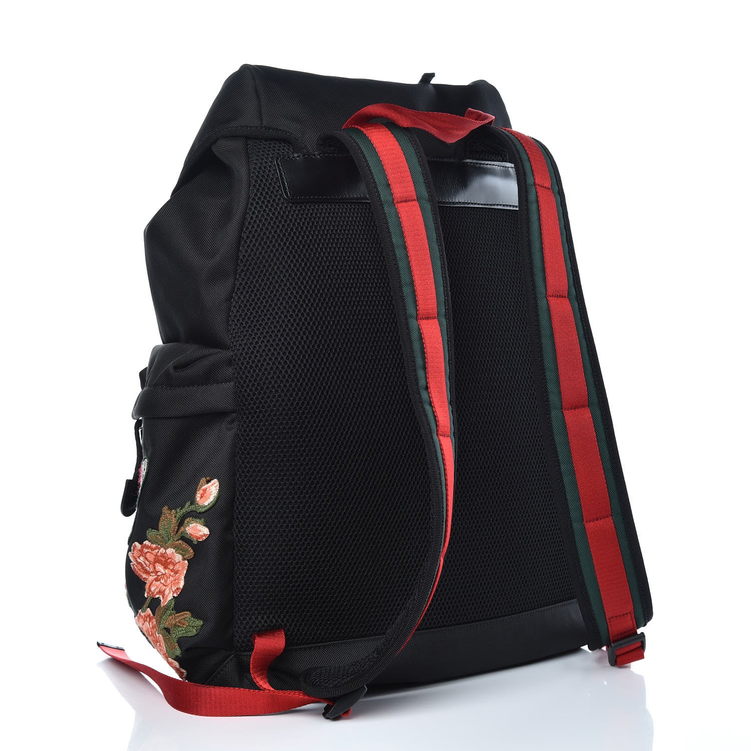 Gucci Techno Canvas Web L'Aveugle Par Amour Embroidered Double Buckle Backpack Black 3 of 9