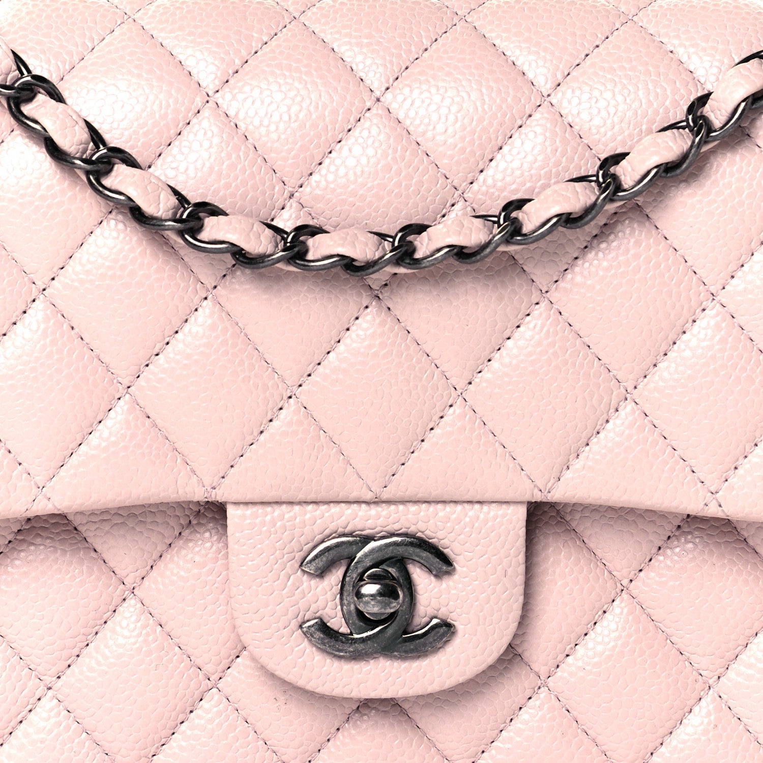 Chanel Caviar Quilted Medium Double Flap Light Pink 7 of 10