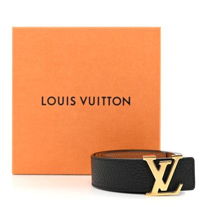 Louis Vuitton Taurillon Calfskin 30mm LV Initiales Reversible Belt 85 34 Black 4 of 4