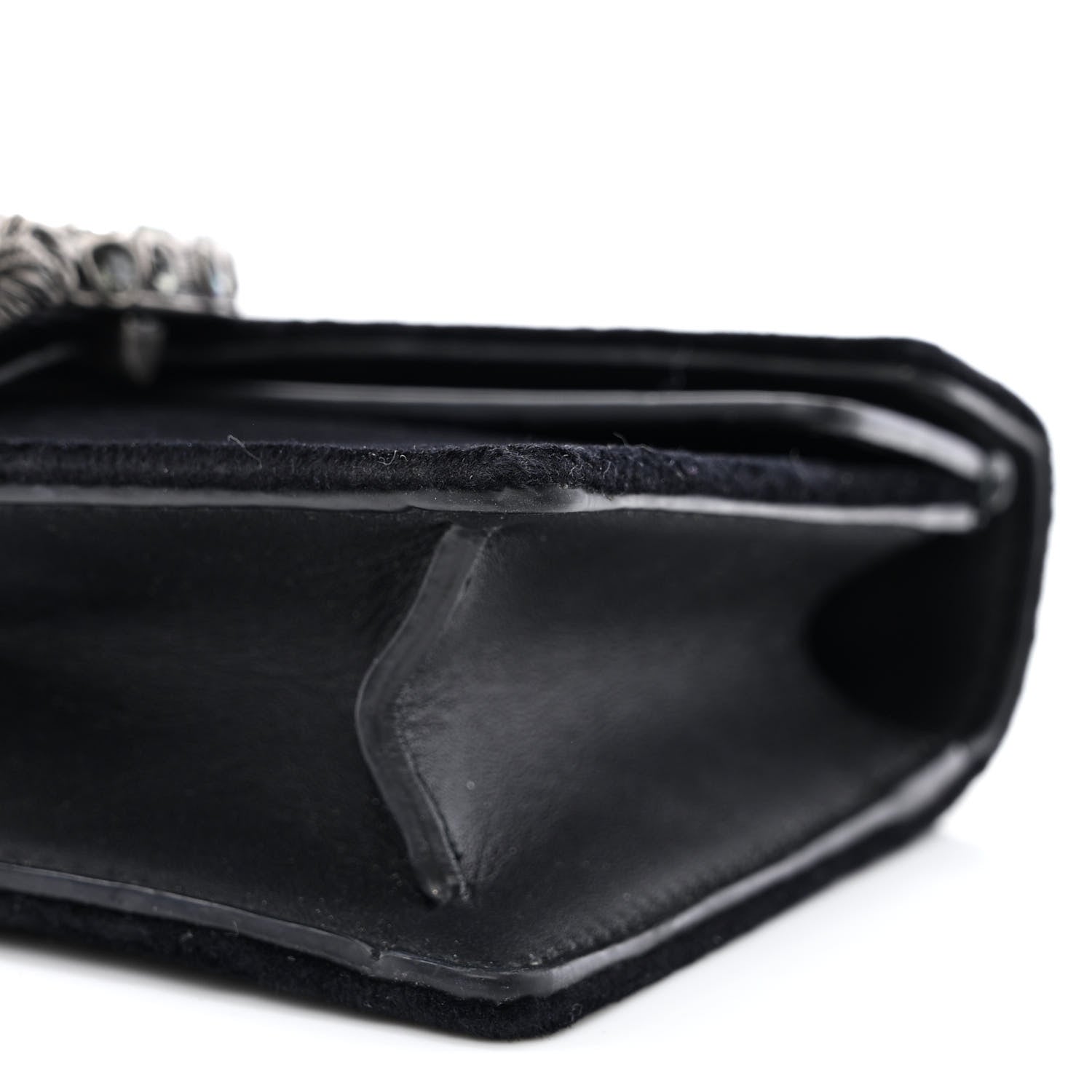 Gucci Suede Super Mini Dionysus Shoulder Bag Black 10 of 11