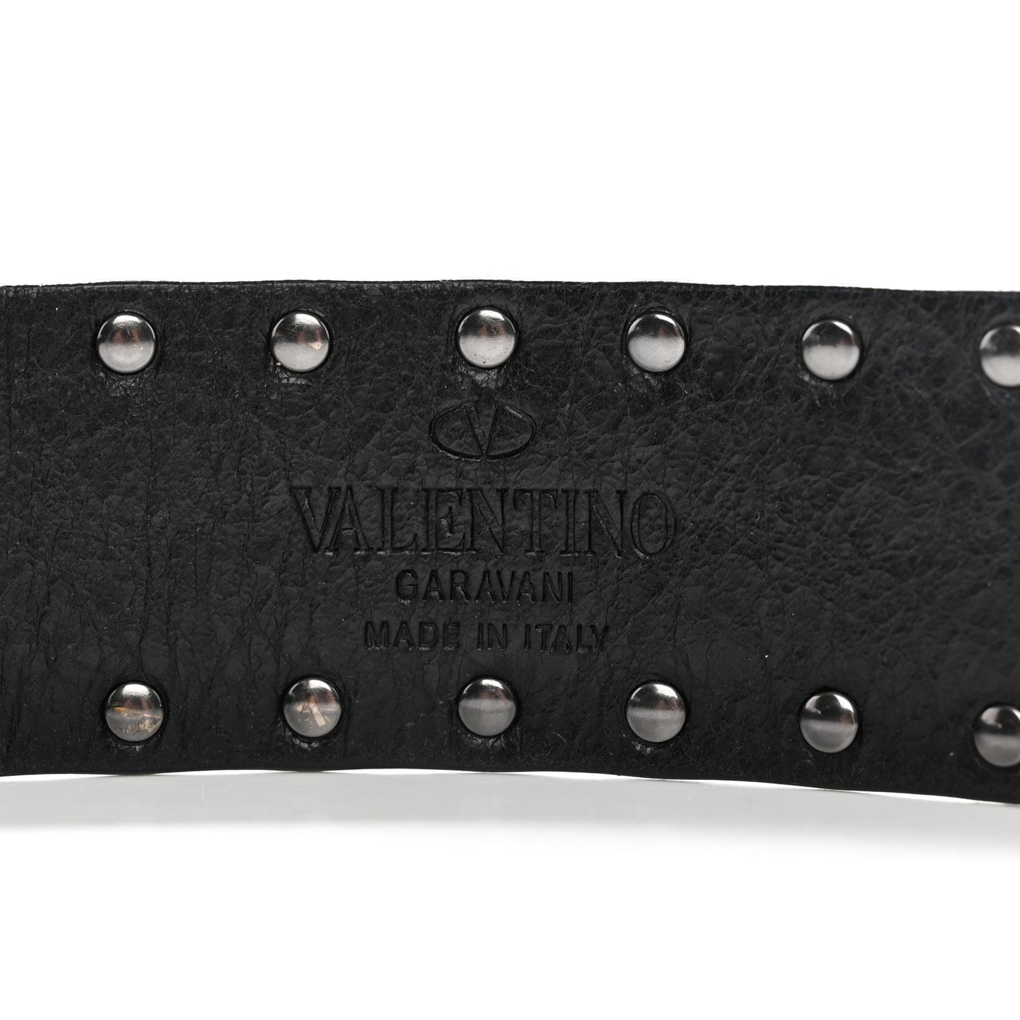 Craquele Nappa Rockstud Spike Shoulder Strap Black