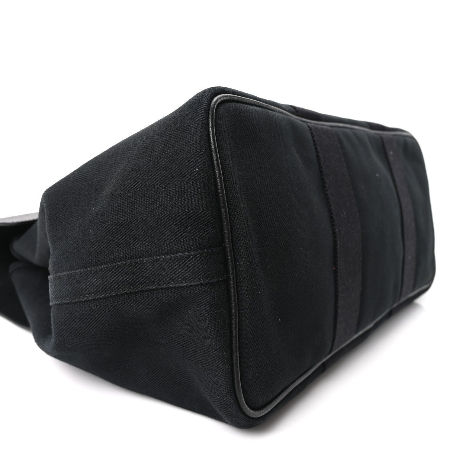 Hermes Chevron Herringbone Toile Vache Liegee Valparaiso Tote  MM Black 10 of 11