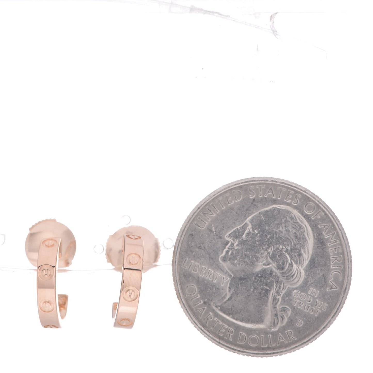 18K Pink Gold Small LOVE Hoop Earrings