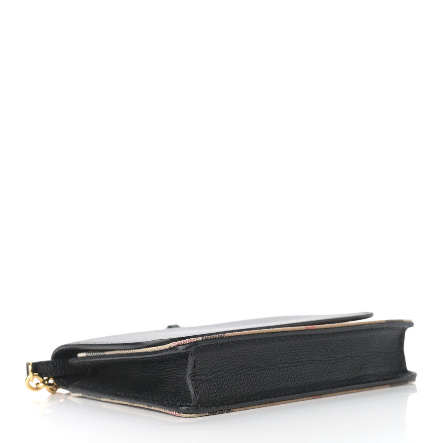 Derby Calfskin House Check Wallet On Chain Black