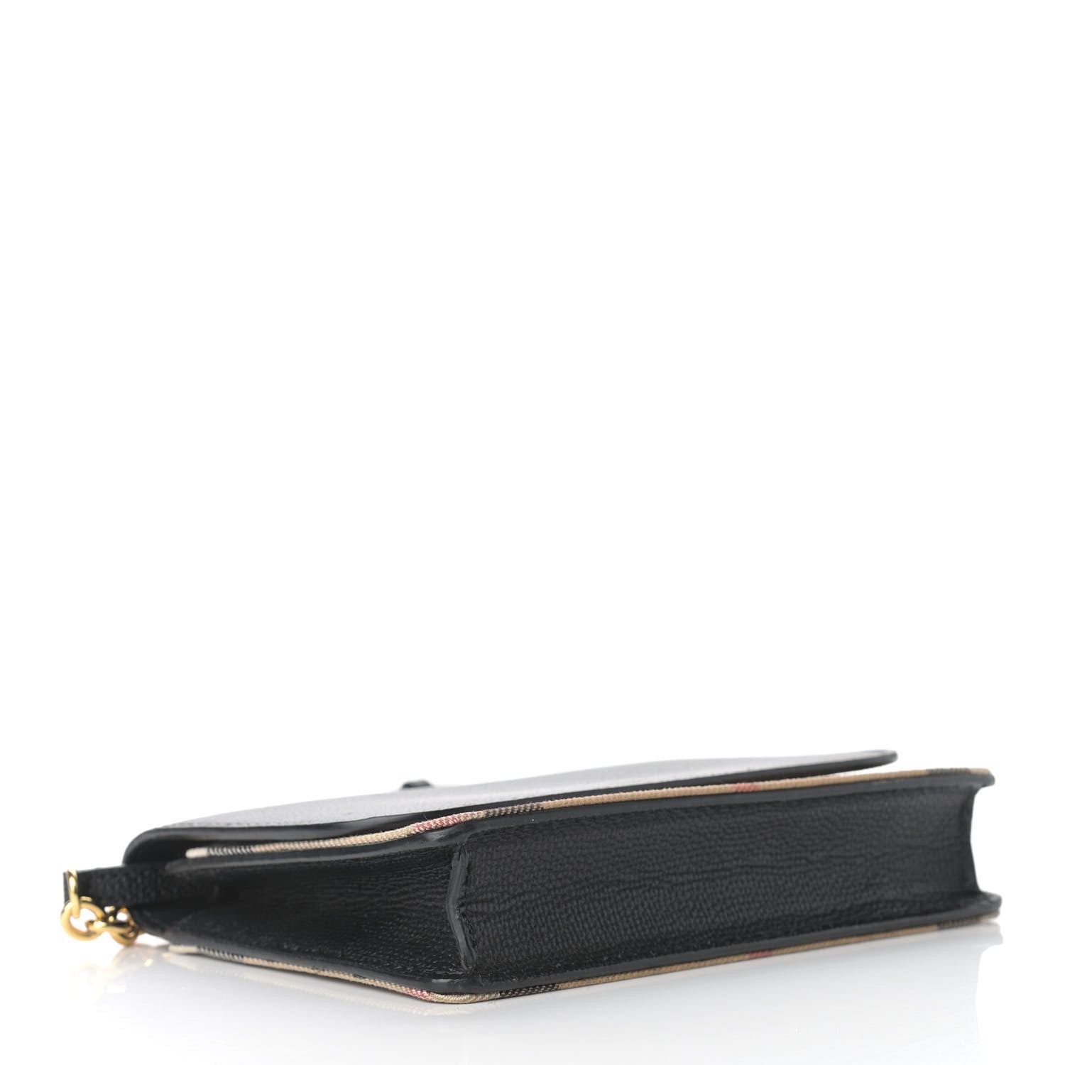 Burberry Derby Calfskin House Check Wallet On Chain Black 4 of 10