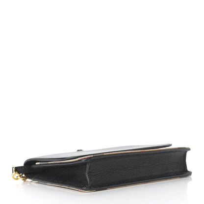 Burberry Derby Calfskin House Check Wallet On Chain Black 4 of 10