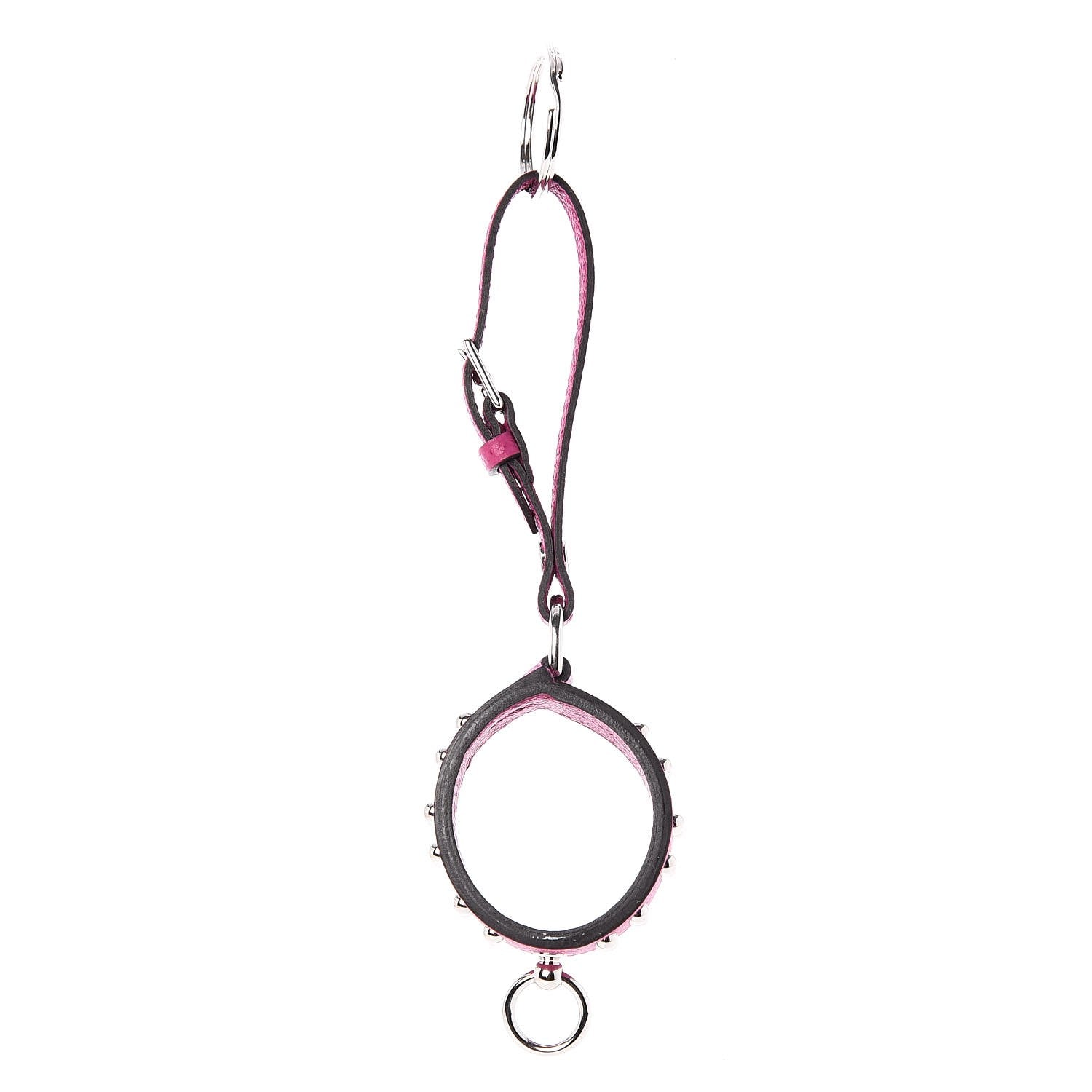 Hermes Epsom Collier de Chien Anneau Key Holder Rose Pourpre 3 of 5