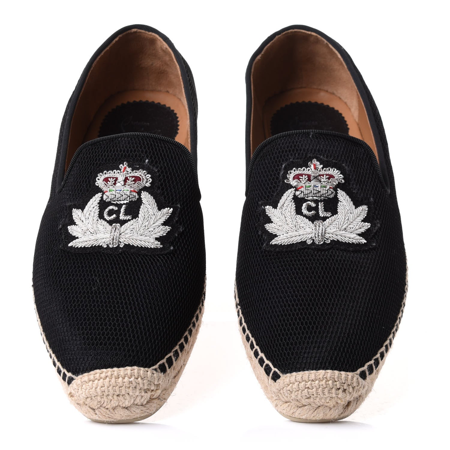Christian Louboutin Mesh Twilight Womens Nanou Orlato Flat Espadrilles 39 Black Navy 5 of 10