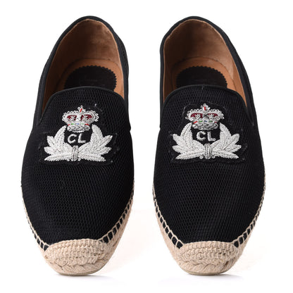 Christian Louboutin Mesh Twilight Womens Nanou Orlato Flat Espadrilles 39 Black Navy 5 of 10