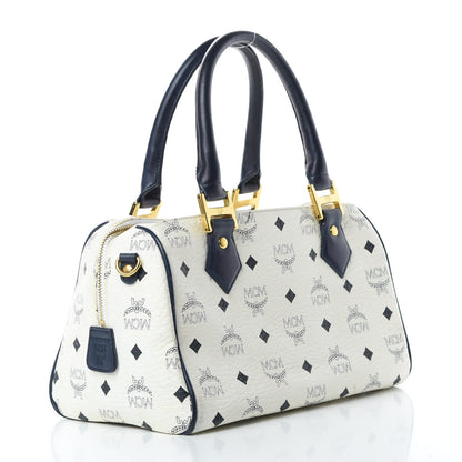 MCM Visetos Boston Satchel White 3 of 14