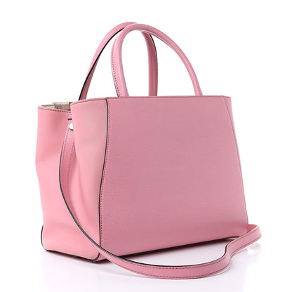 Fendi Vitello Elite Flamingo Mink Monster Charm Petite 2Jours Tote Pink Multicolor 3 of 16