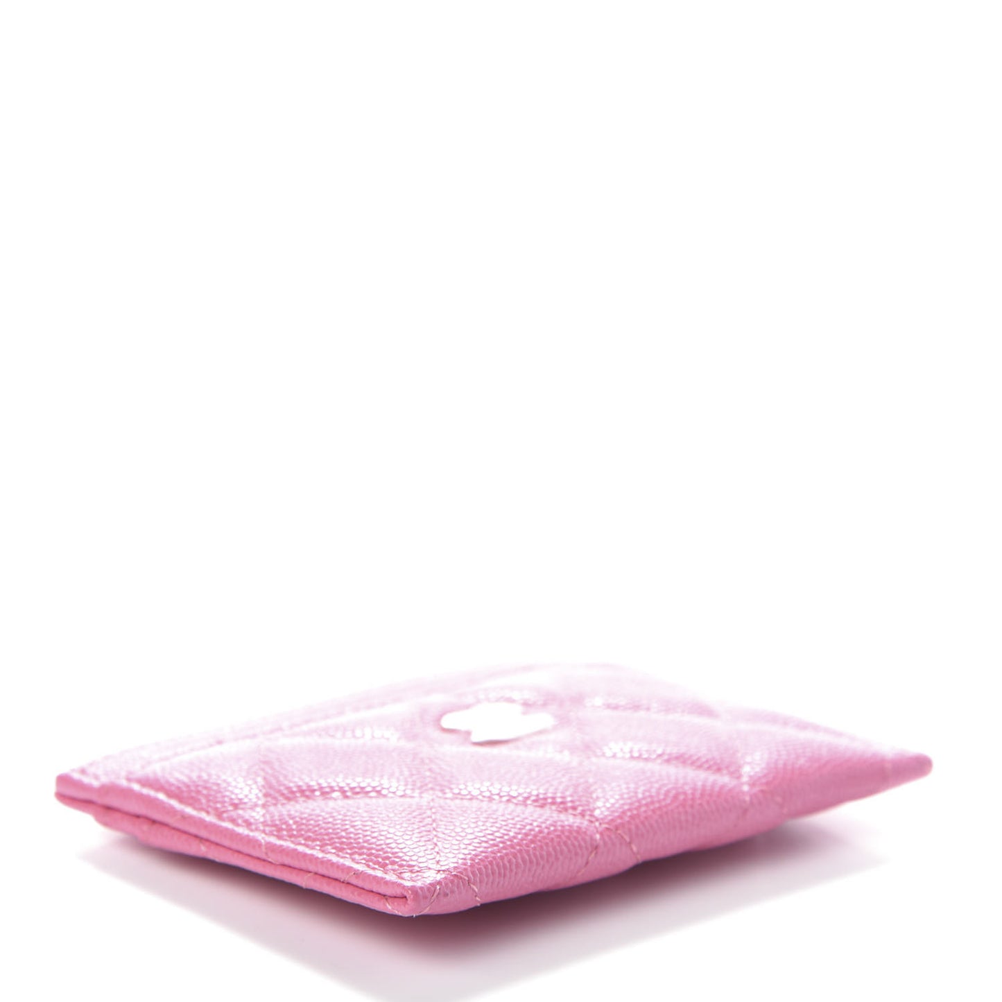 Caviar Quilted Card Holder Pink