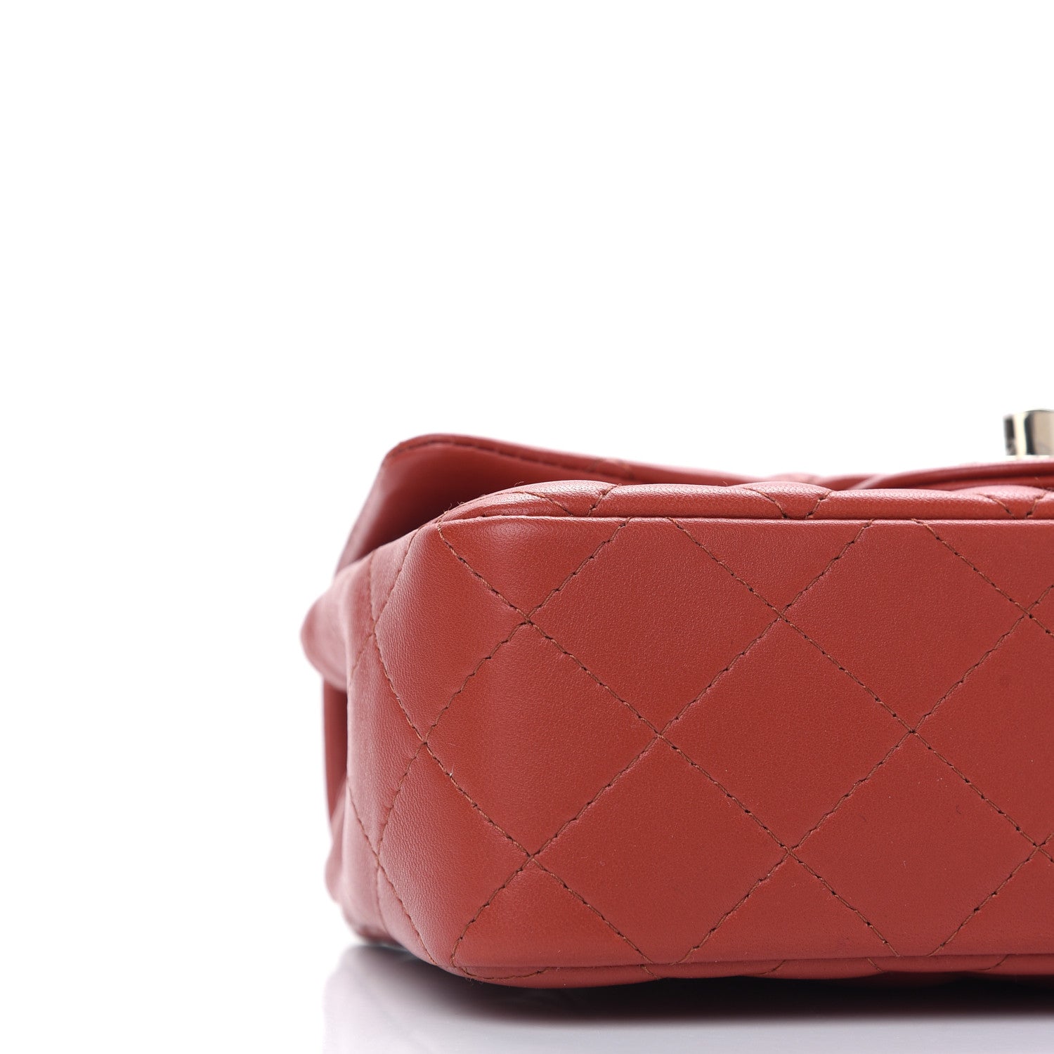 Chanel Lambskin Quilted Mini Rectangular Flap Red 8 of 9