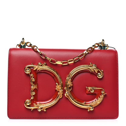 Dolce & Gabbana Nappa DG Girls Shoulder Bag Red 1 of 9