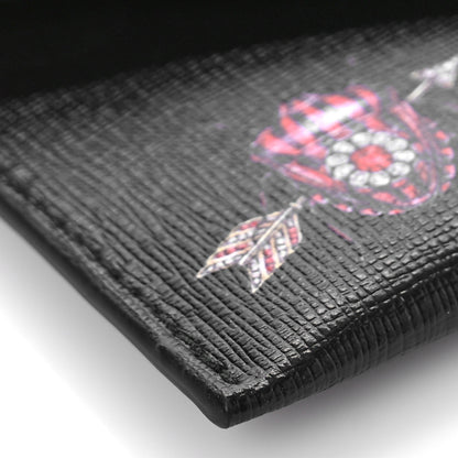 Alexander McQueen Calfskin Insect Envelope Card Holder Black Multicolor 7 of 9