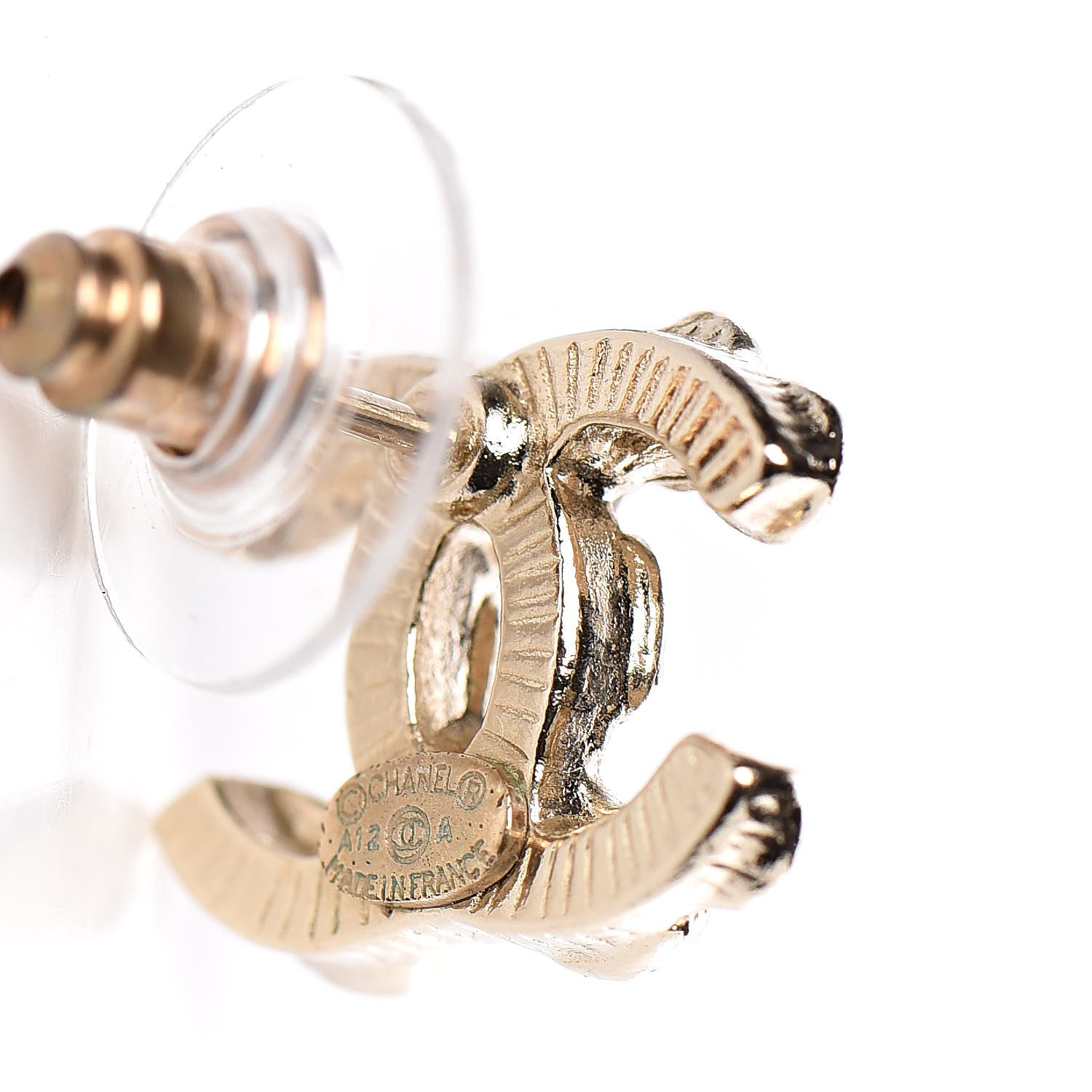 Chanel Gripoix CC Earrings Gold 4 of 5