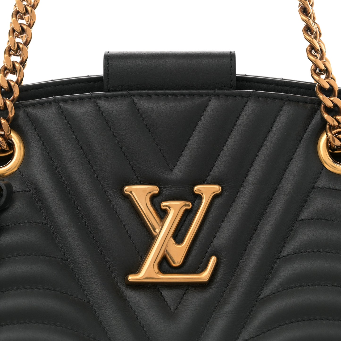 Calfskin New Wave Chain Tote Black