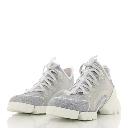 Christian Dior Laminated Knit D-Connect Sneakers 37 Silver 3 of 8
