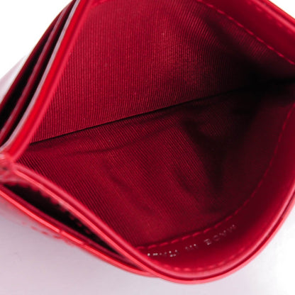 Chanel Patent Quilted Brilliant Card Holder Red 5 of 9