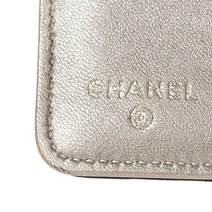 Chanel Lambskin Camellia Embossed Zipped Pocket Wallet Black 6 of 8