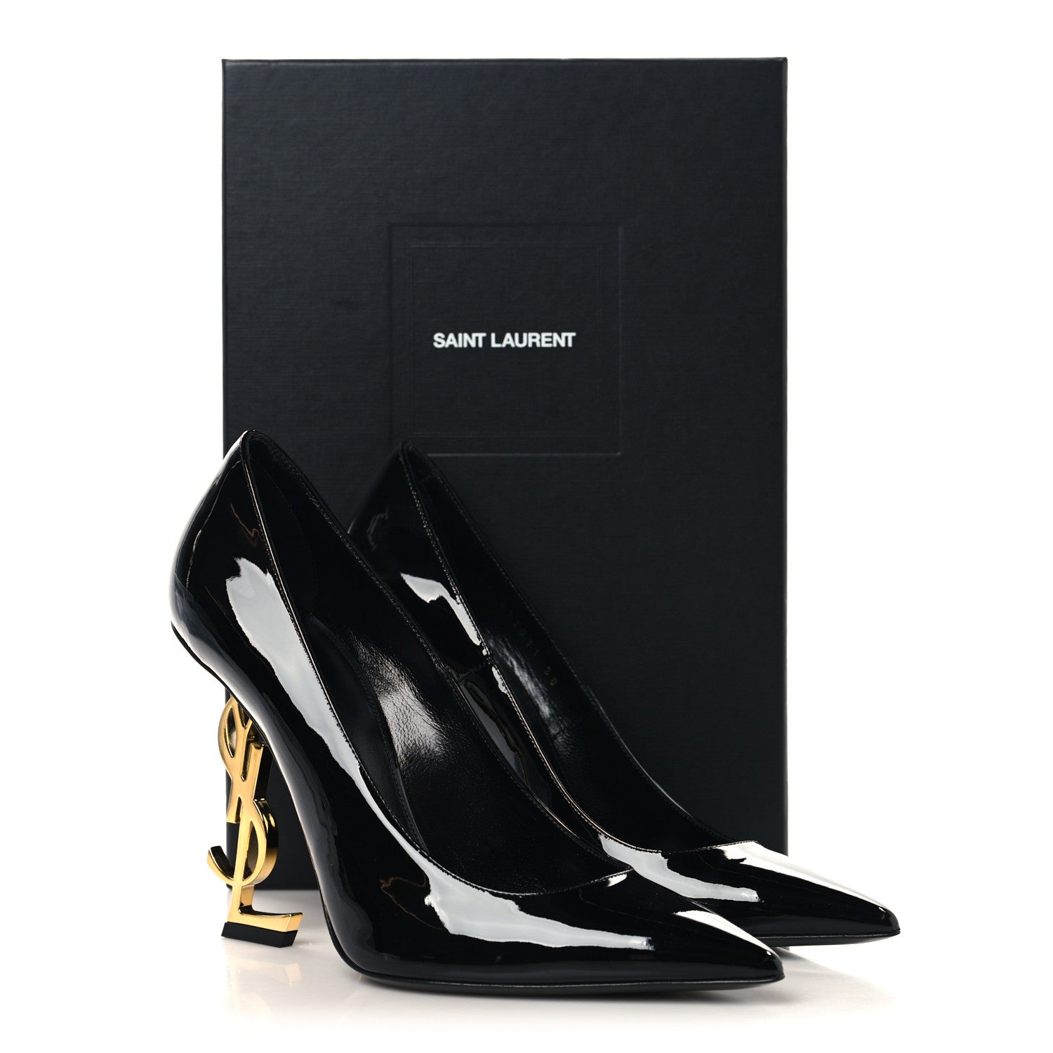 Saint Laurent Patent Opyum 110 Pumps 38 Black Gold 10 of 10