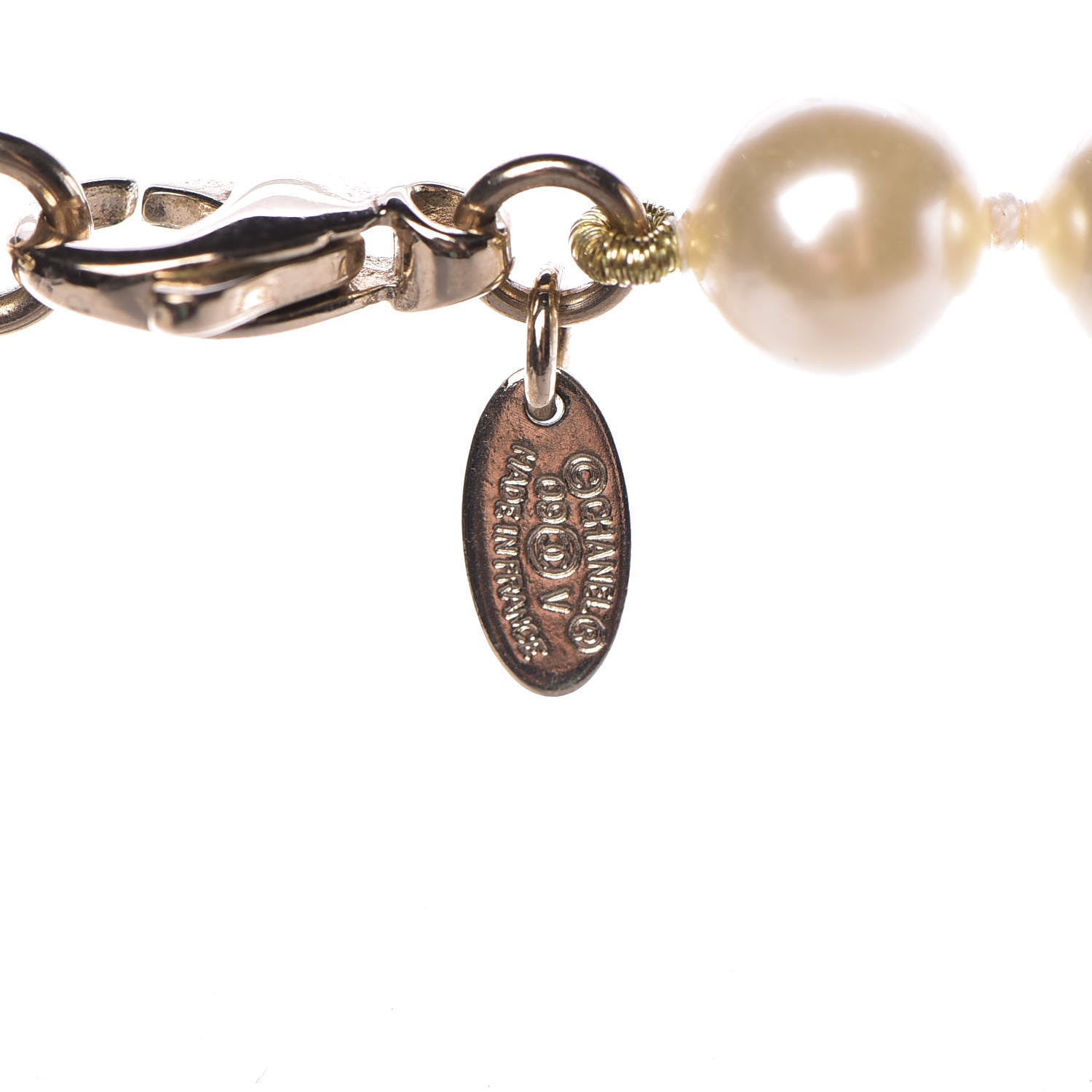 Chanel Pearl CC Long Necklace Gold 6 of 6