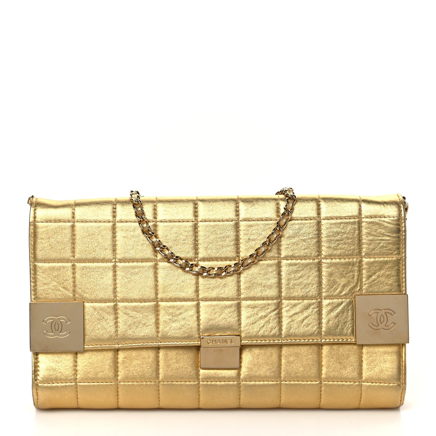 Chanel Metallic Lambskin Chocolate Bar Flap Gold 1 of 10