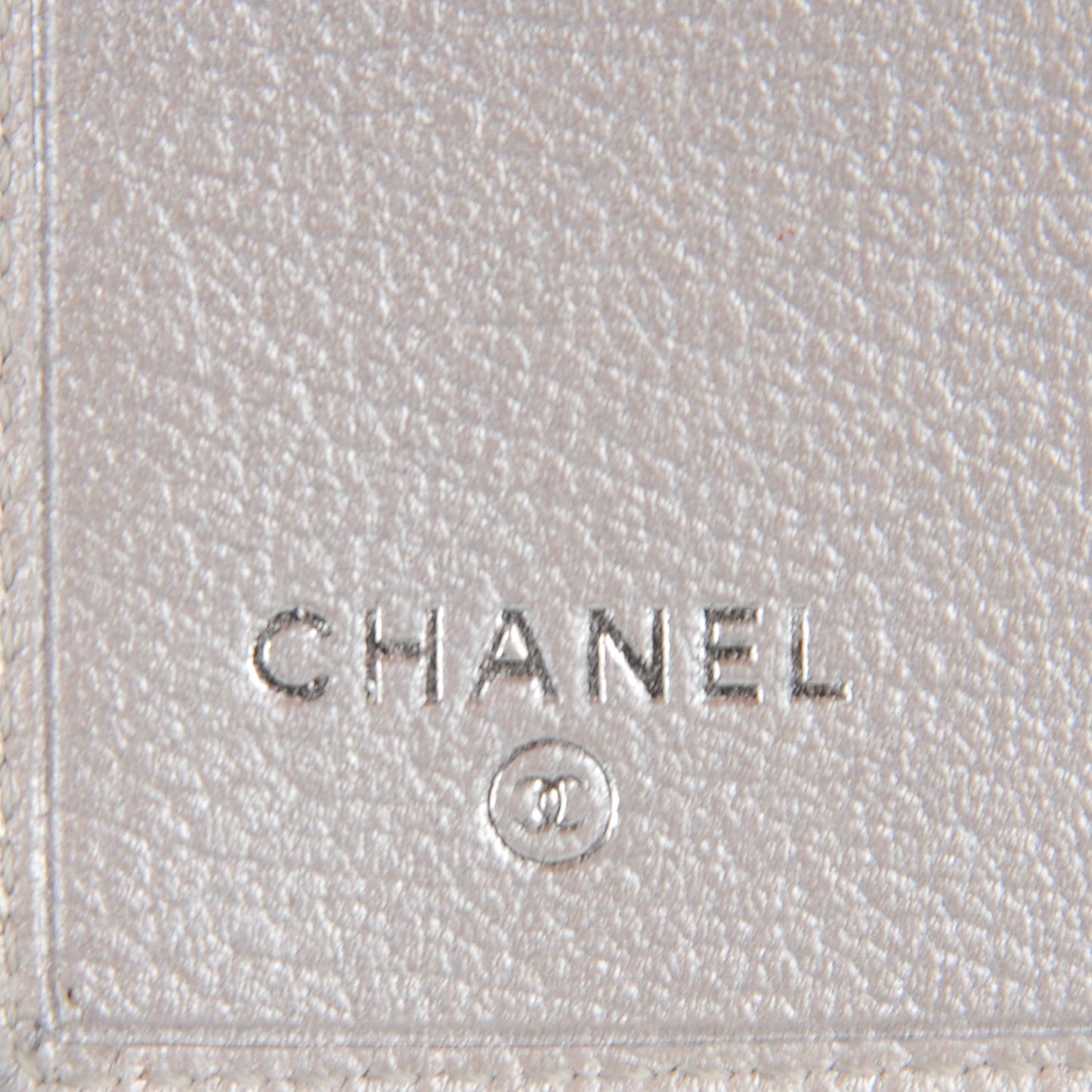Goatskin Camellia Card Holder Wallet Silver