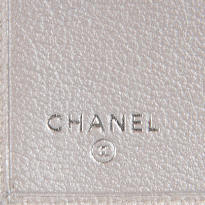 Chanel Goatskin Camellia Card Holder Wallet Silver 7 of 9