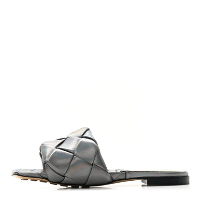 Bottega Veneta Laser Nappa Maxi Intrecciato Lido Flat Sandals 37.5 Oyster 1 of 7