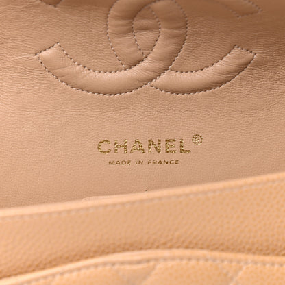 Chanel Caviar Quilted Medium Double Flap Beige 6 of 10