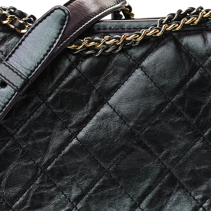 Chanel Iridescent Aged Calfskin Quilted Medium Gabrielle Hobo Black 8 of 11