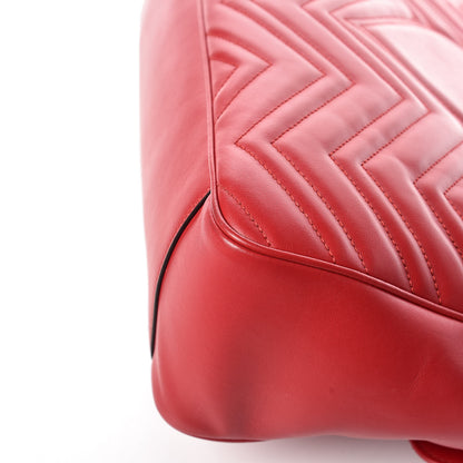 Gucci Calfskin Matelasse Large GG Marmont Shoulder Bag Hibiscus Red 13 of 14
