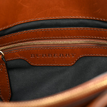 Burberry House Check Bridle Calfskin Medium Lynher Tote Dark Tan 6 of 10