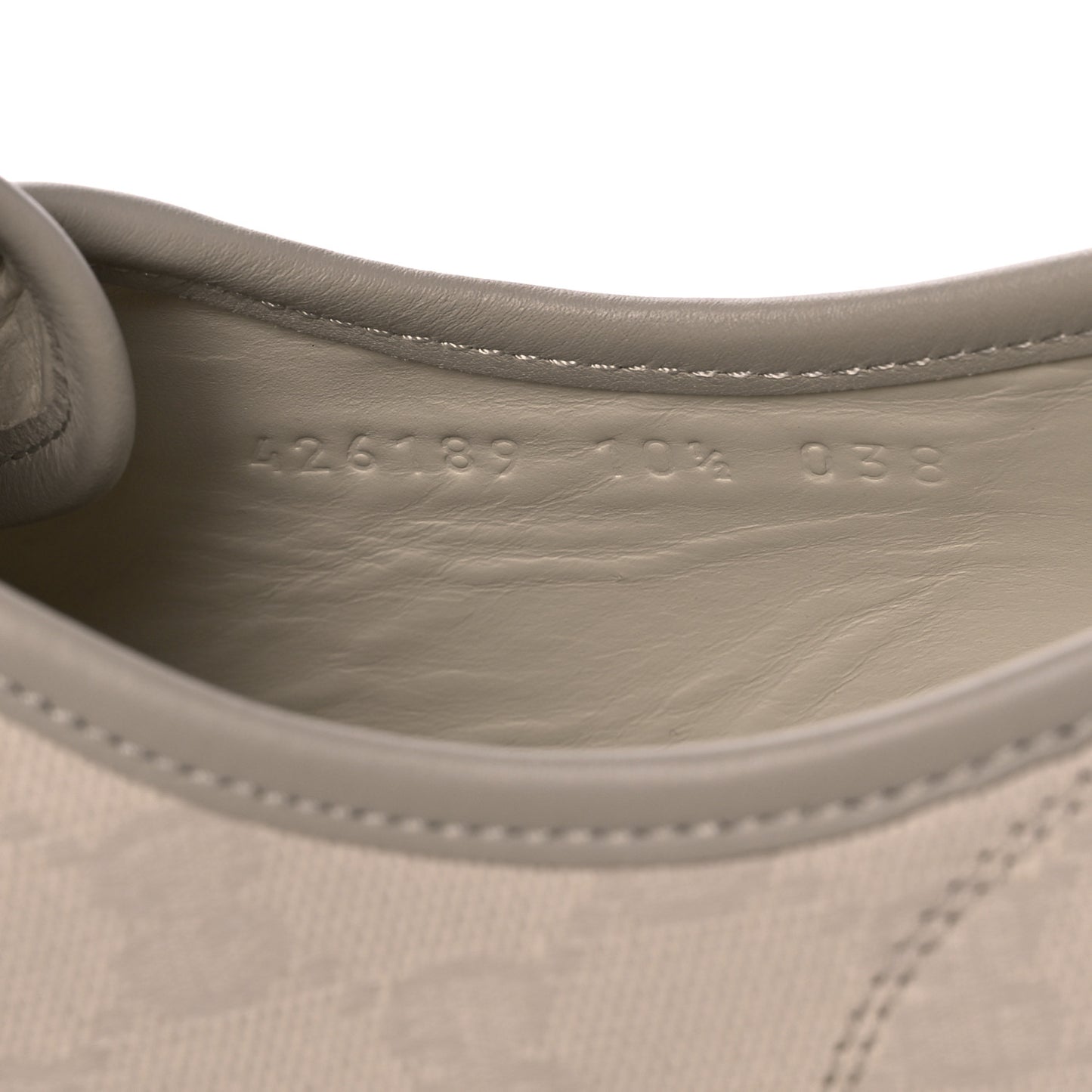 Washed Cotton GG Monogram Calfskin Mens Low Top Sneakers 10.5 White Mystic White