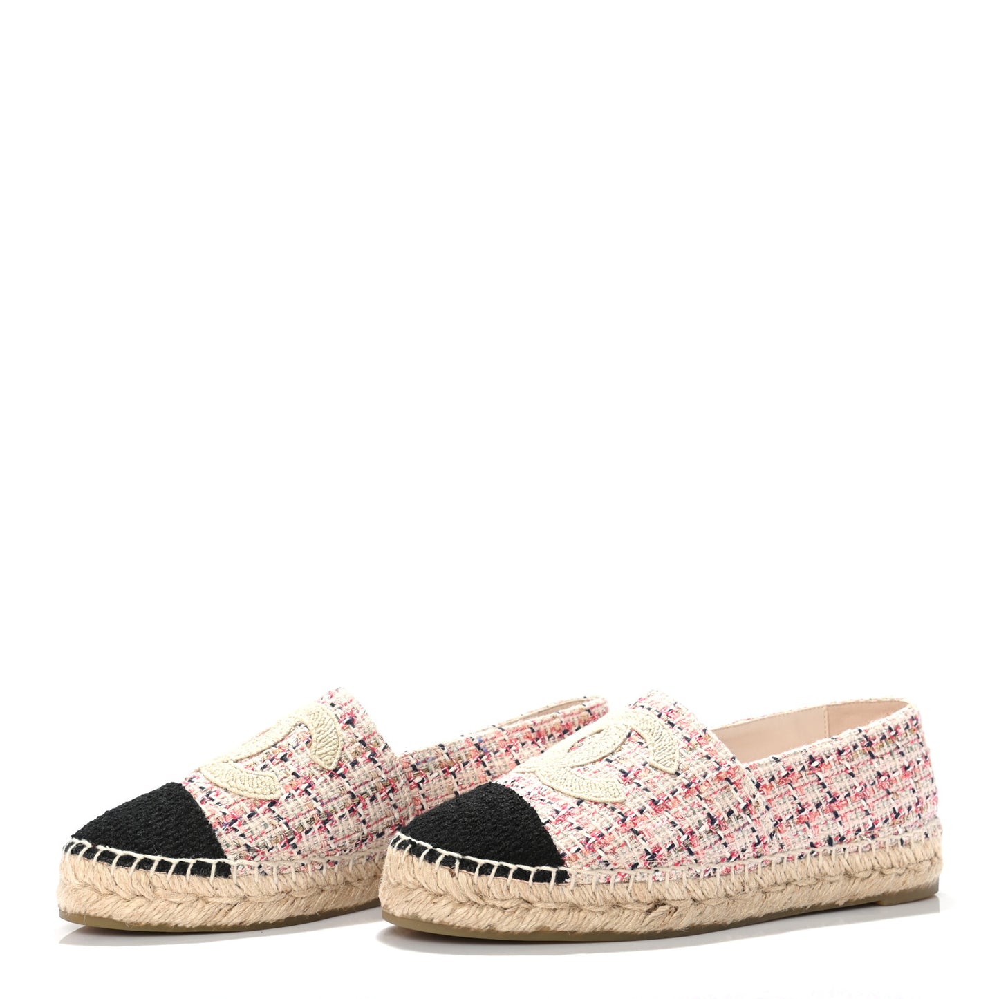 Tweed CC Espadrilles 37 Pink Black