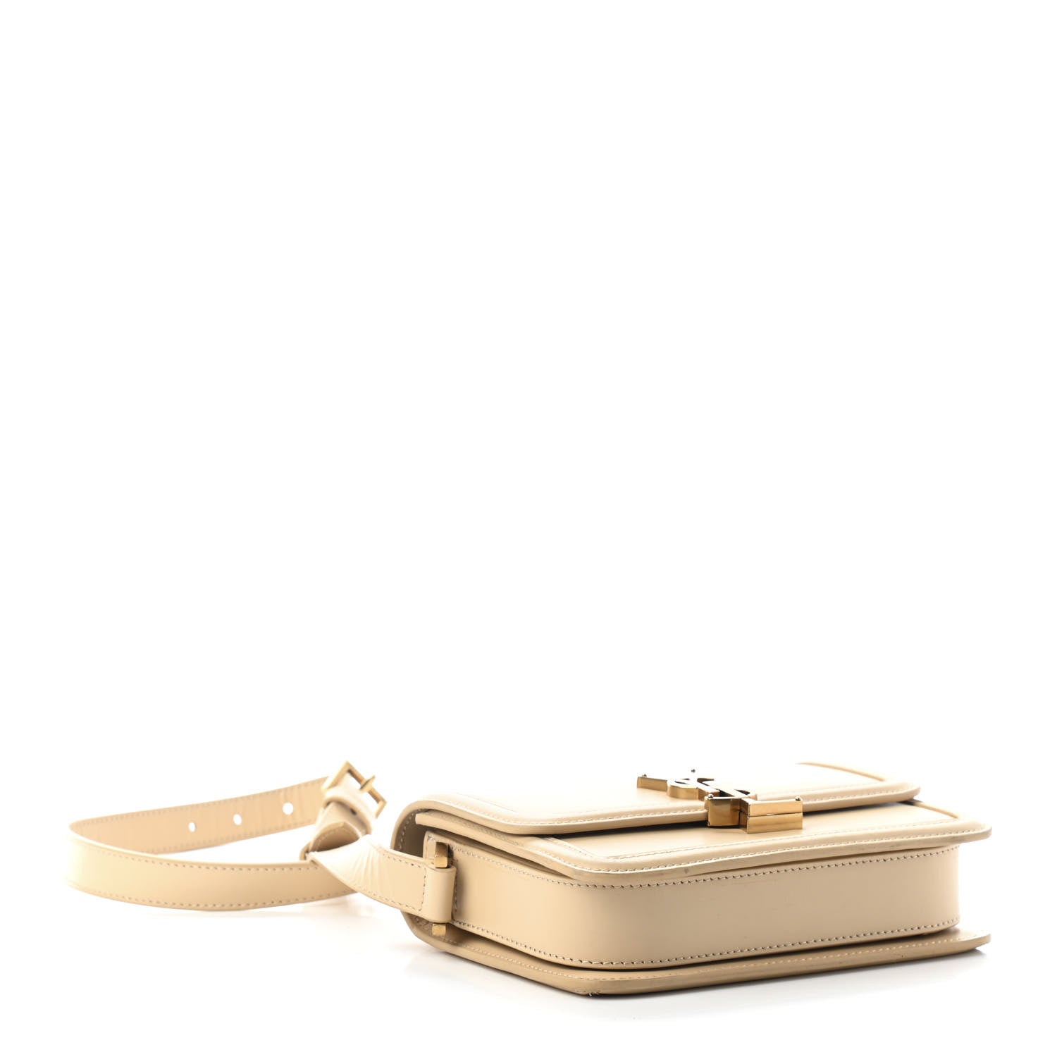 Saint Laurent Smooth Calfskin Small Solferino Satchel Ivory Natural 4 of 8