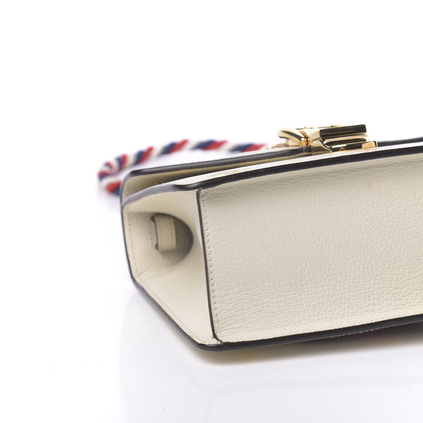 Textured Calfskin Bee Star Print Mini Sylvie Top Handle Bag Mystic White