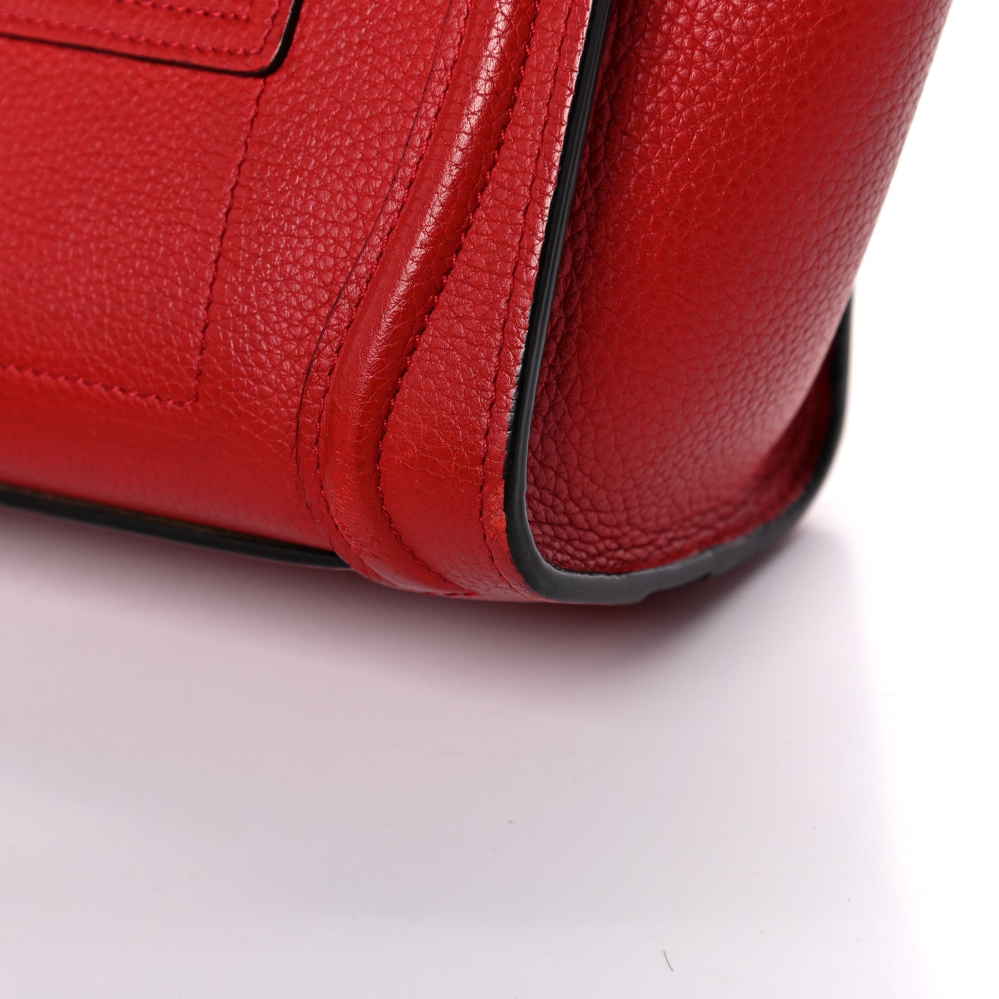 Drummed Calfskin Nano Luggage Red