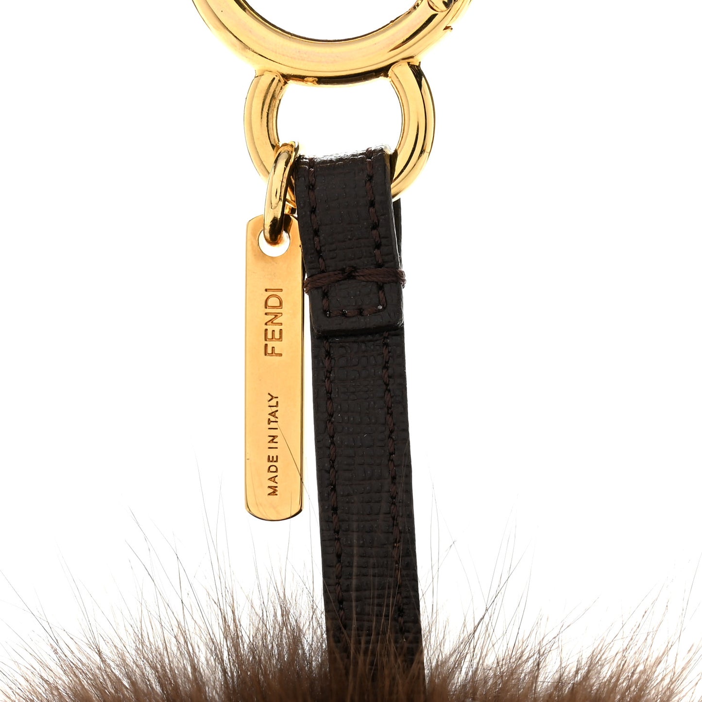 Fox Fur Vitello Elite Pom Pom Bag Charm Moro