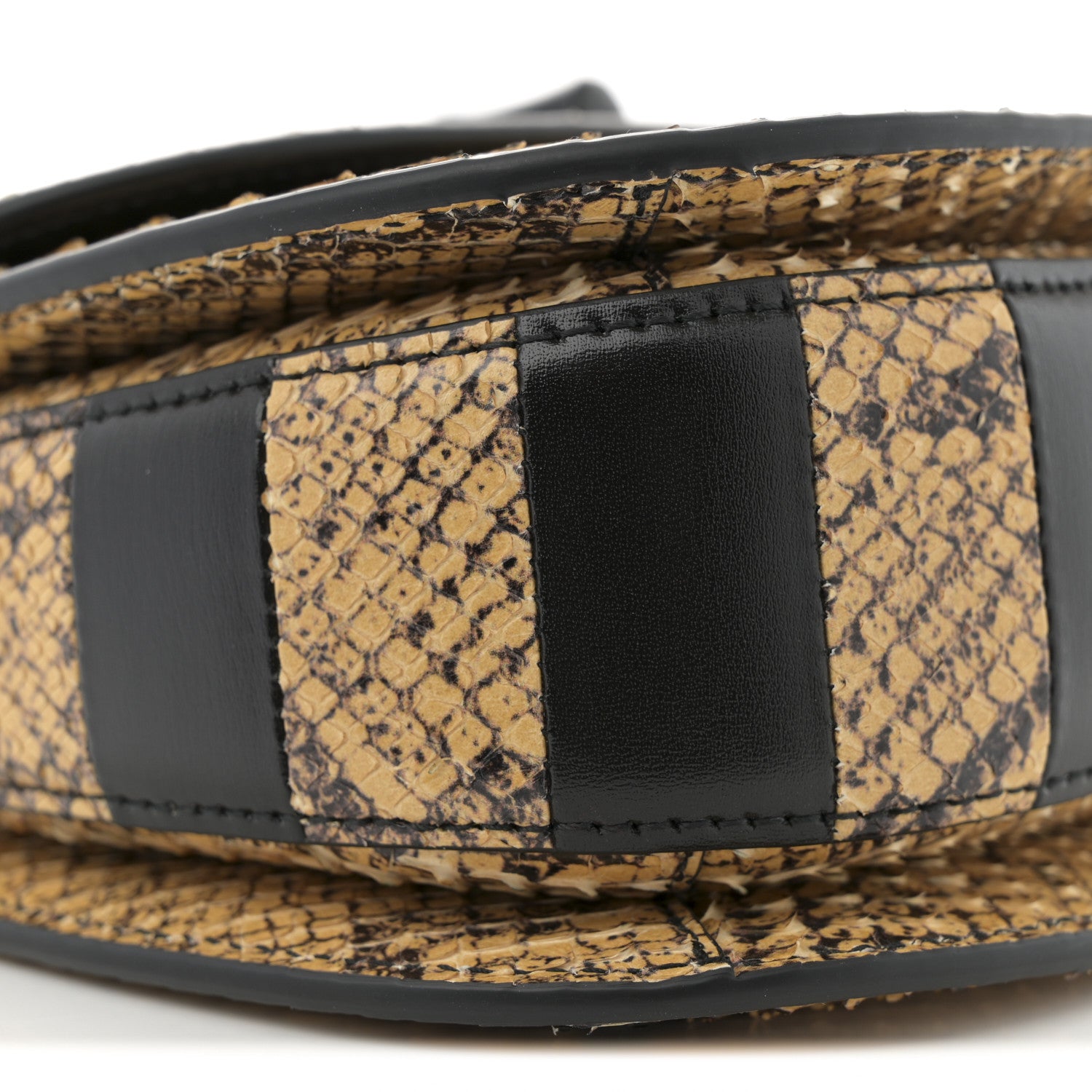 Gucci Snakeskin Small Bamboo 1947 Top Handle Bag Natural Black 10 of 12