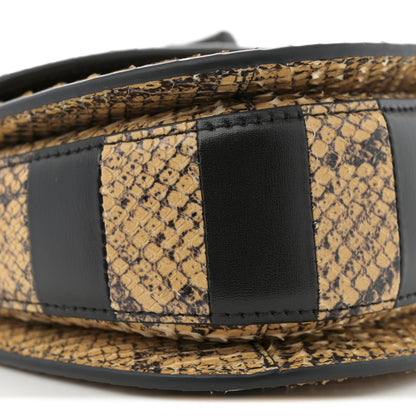 Gucci Snakeskin Small Bamboo 1947 Top Handle Bag Natural Black 10 of 12