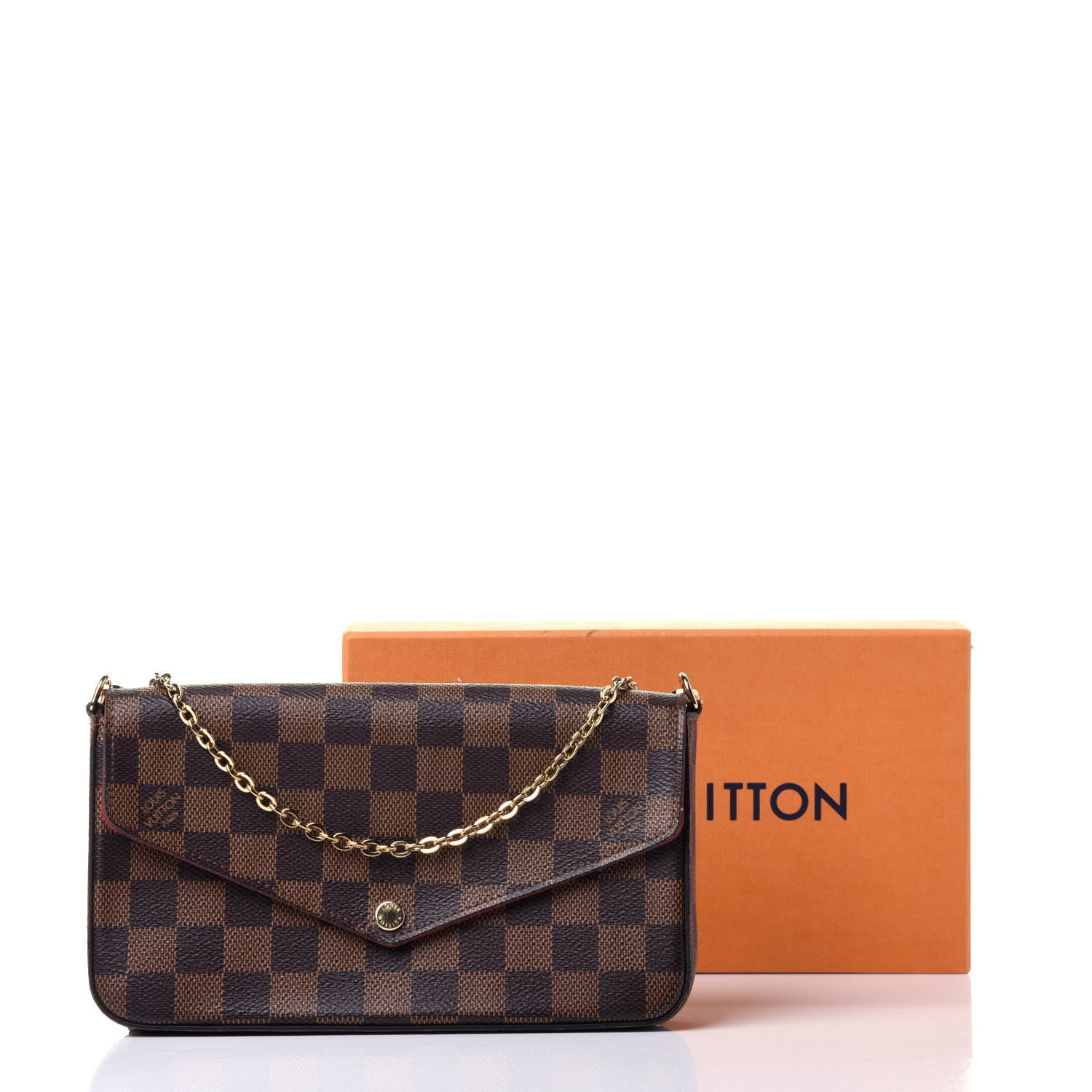 Louis Vuitton Damier Ebene Pochette Felicie Chain Wallet 11 of 11