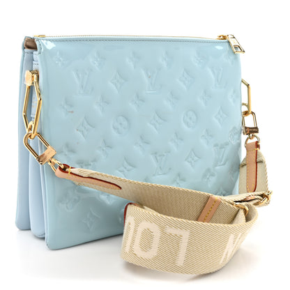 Louis Vuitton Patent Embossed Monogram Coussin PM Sky Blue 3 of 12