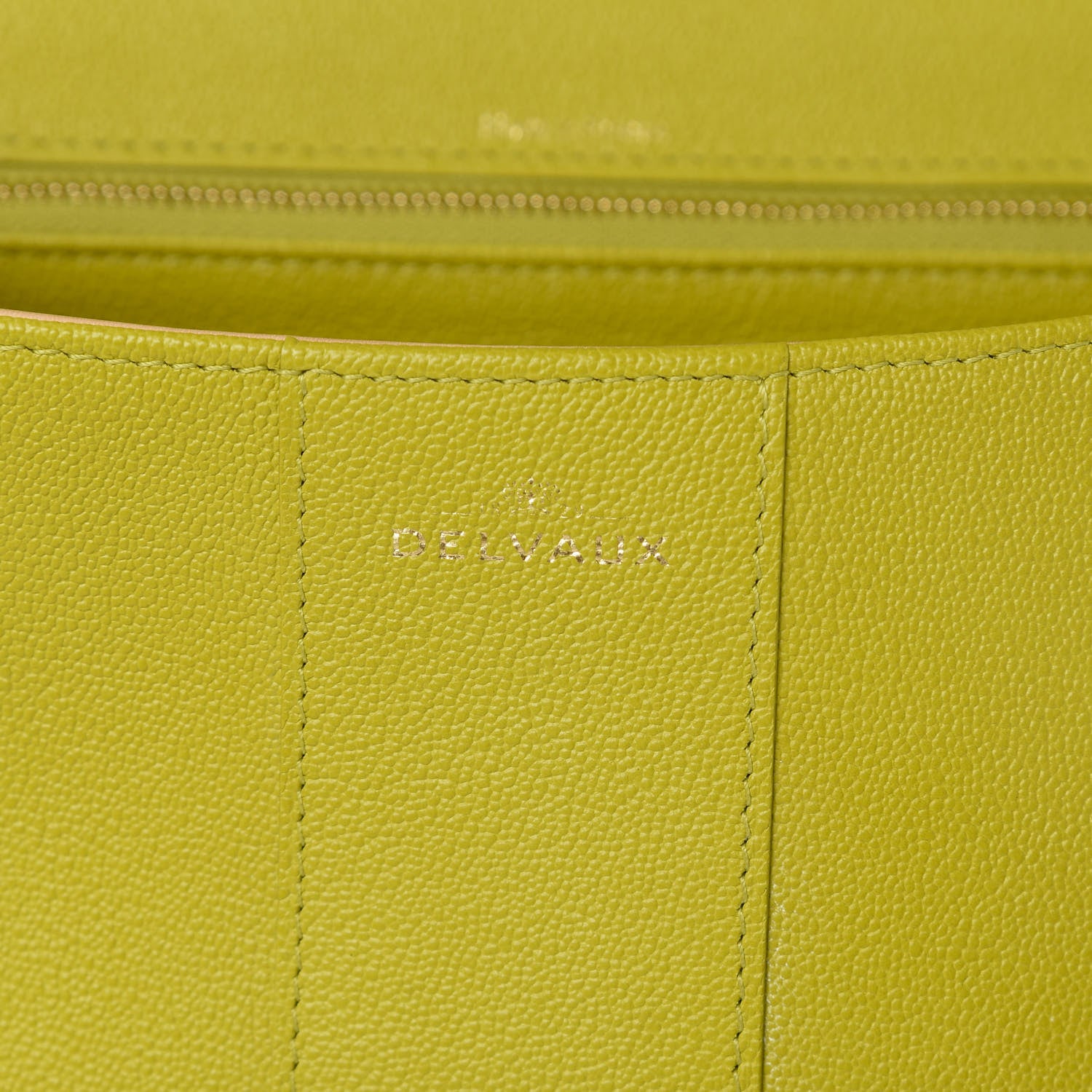 Delvaux Grained Calfskin MM Brillant Satchel Absinthe Lime 6 of 11